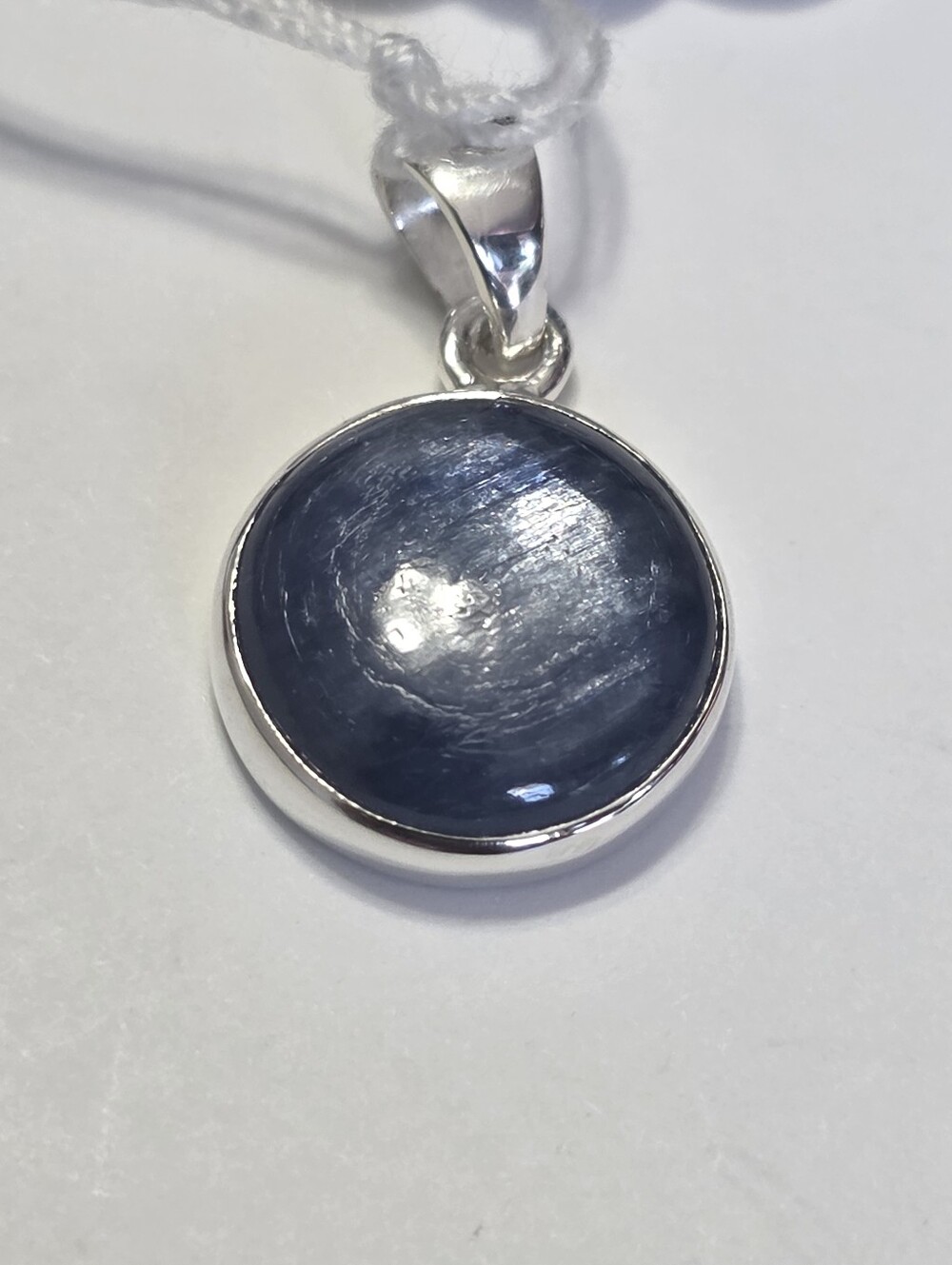 Sterling Silver Blue Kyanite Round Gemstone Pendant - Women Jewelry